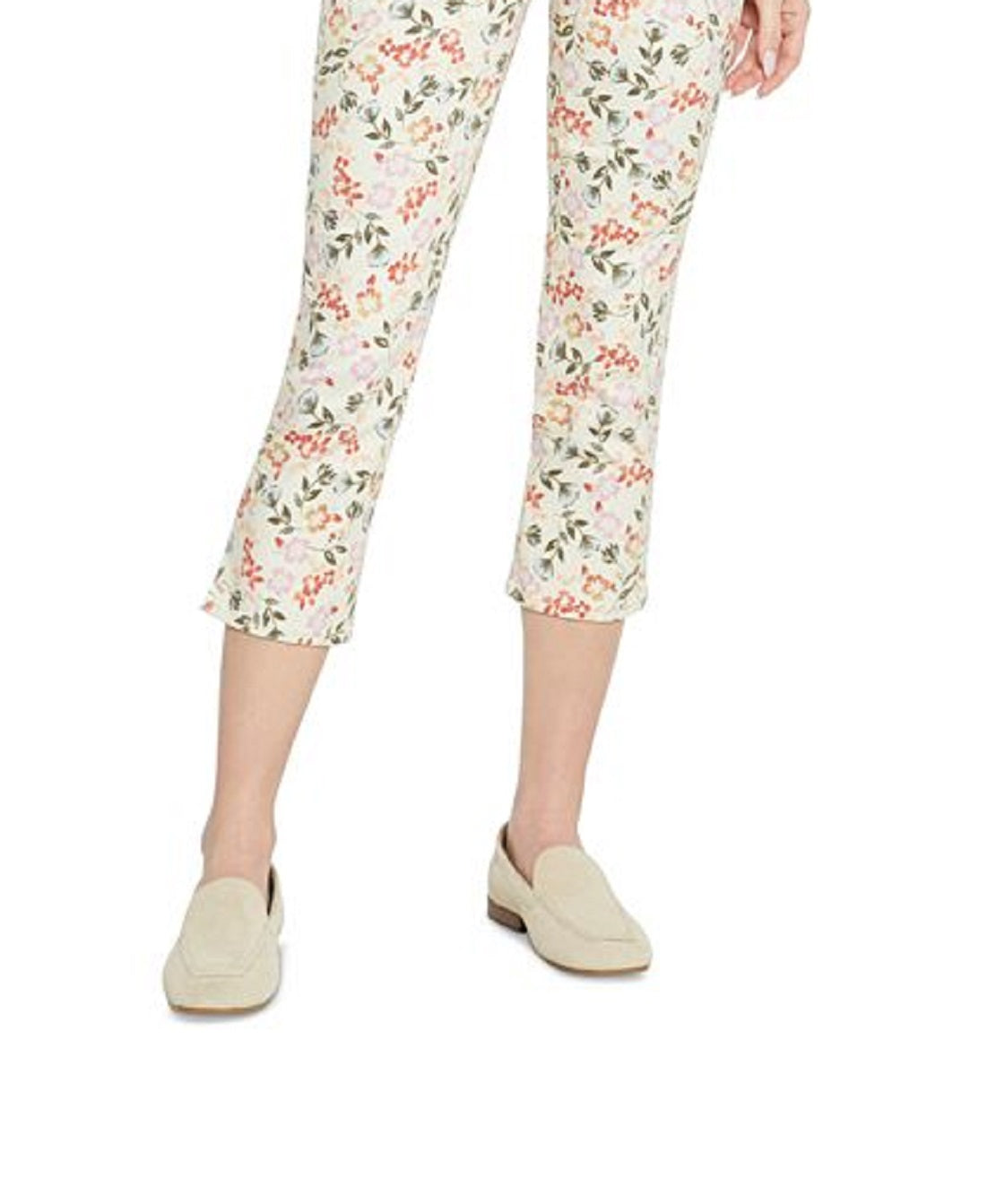 NYDJ Women's Chloe Side Slit Capri Jeans White Size 2