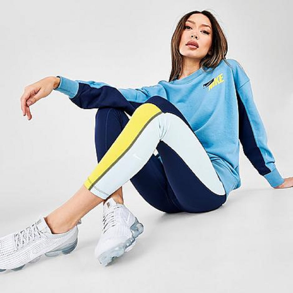 Nike Women's Colorblock Dri Fit Leggings Blue Size X-Small