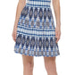 Vince Camuto Women's Printed High Neck Fit & Flare Dress Blue Size 8