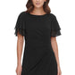 Jessica Howard Women's Chiffon Sleeve Sheath Dress Black Size 8Petite