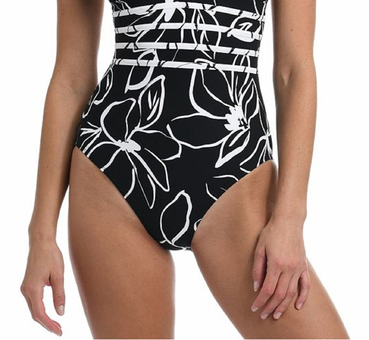 La Blanca Women's Strappy Back Tummy Control One Piece Swimsuit Black