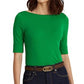 Ralph Lauren Women's Cotton Boatneck T-Shirt Green Size Large