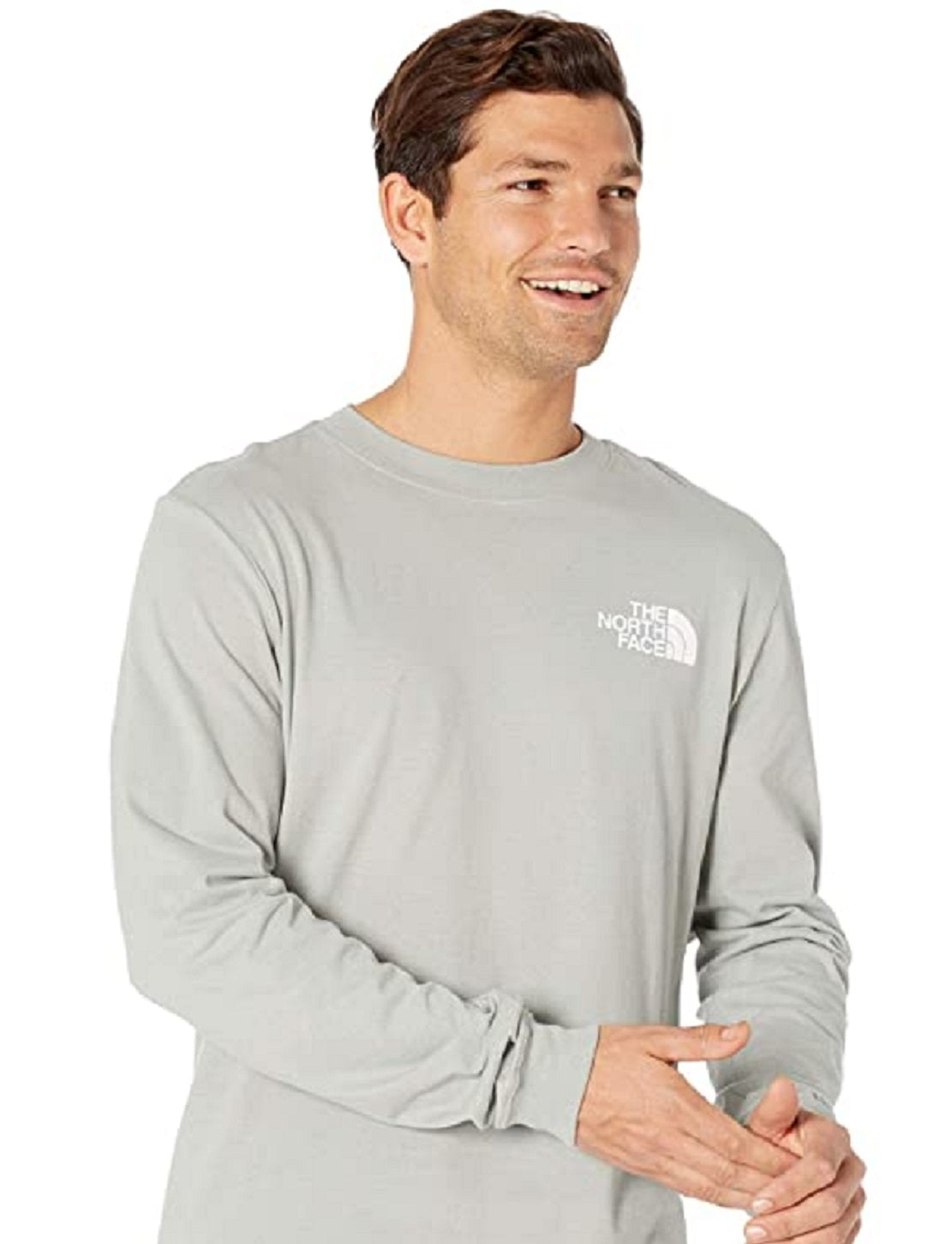 The North Face Men's Ls Box Nse Tee Gray Size Large