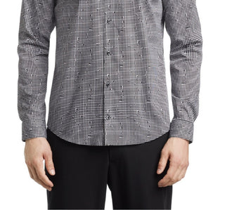 Calvin Klein Men's Extra Slim Fit Stretch Untucked Dress Shirt Black Size Medium