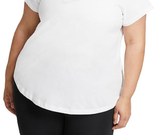 Nike Women's Dri Fit Rainbow Embroidered Logo T-Shirt White Size 2X