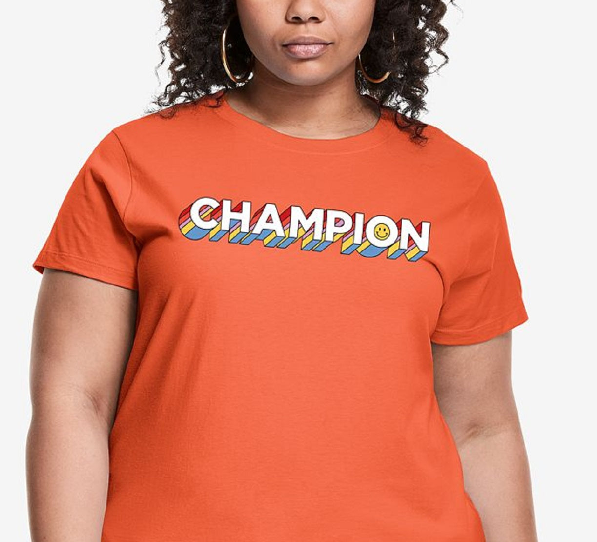 Champion Women's Classic Graphic Tee Orange Size 1X