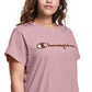 Champion Women's Classic Logo Graphic T-Shirt Pink Size 1X
