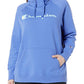 Champion Women's Powerblend Logo Hoodie Blue Size 2X