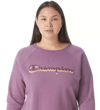 Champion Women's Powerblend Logo Boyfriend Sweatshirt Purple Size 3X