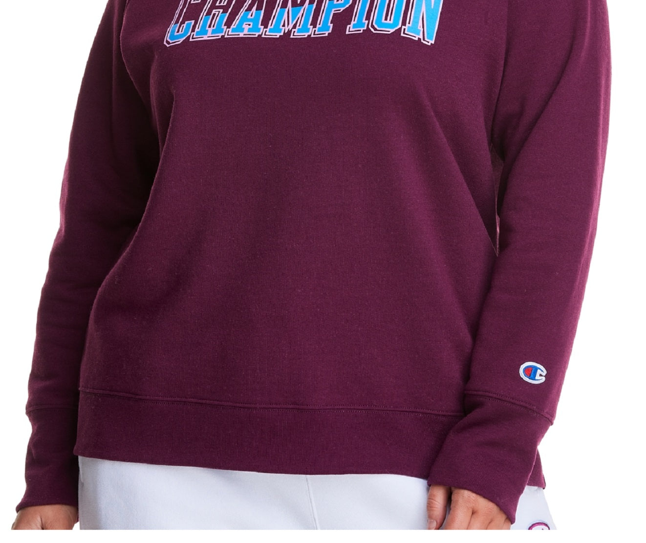 Champion Women's Logo Print Sweatshirt Purple Size 3X