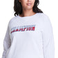 Champion Women's Logo Print Sweatshirt White Size 1X