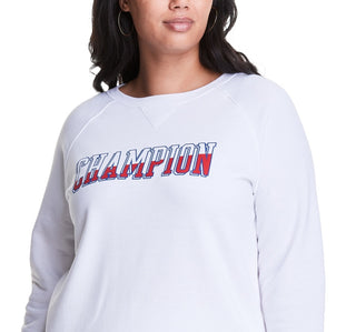 Champion Women's Logo Print Sweatshirt White Size 1X
