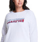 Champion Women's Logo Print Sweatshirt White Size 3X