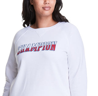 Champion Women's Logo Print Sweatshirt White Size 3X