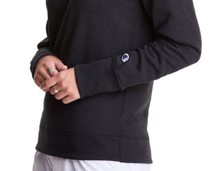 Champion Women's Power Blend Boyfriend Sweatshirt Black Size XX-Large