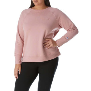 Champion Women's Power Blend Boyfriend Sweatshirt Pink Size 1X