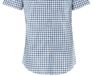 Barbour Men's Fit Check Cotton Short Sleeve Button Down Shirt Blue Size Large