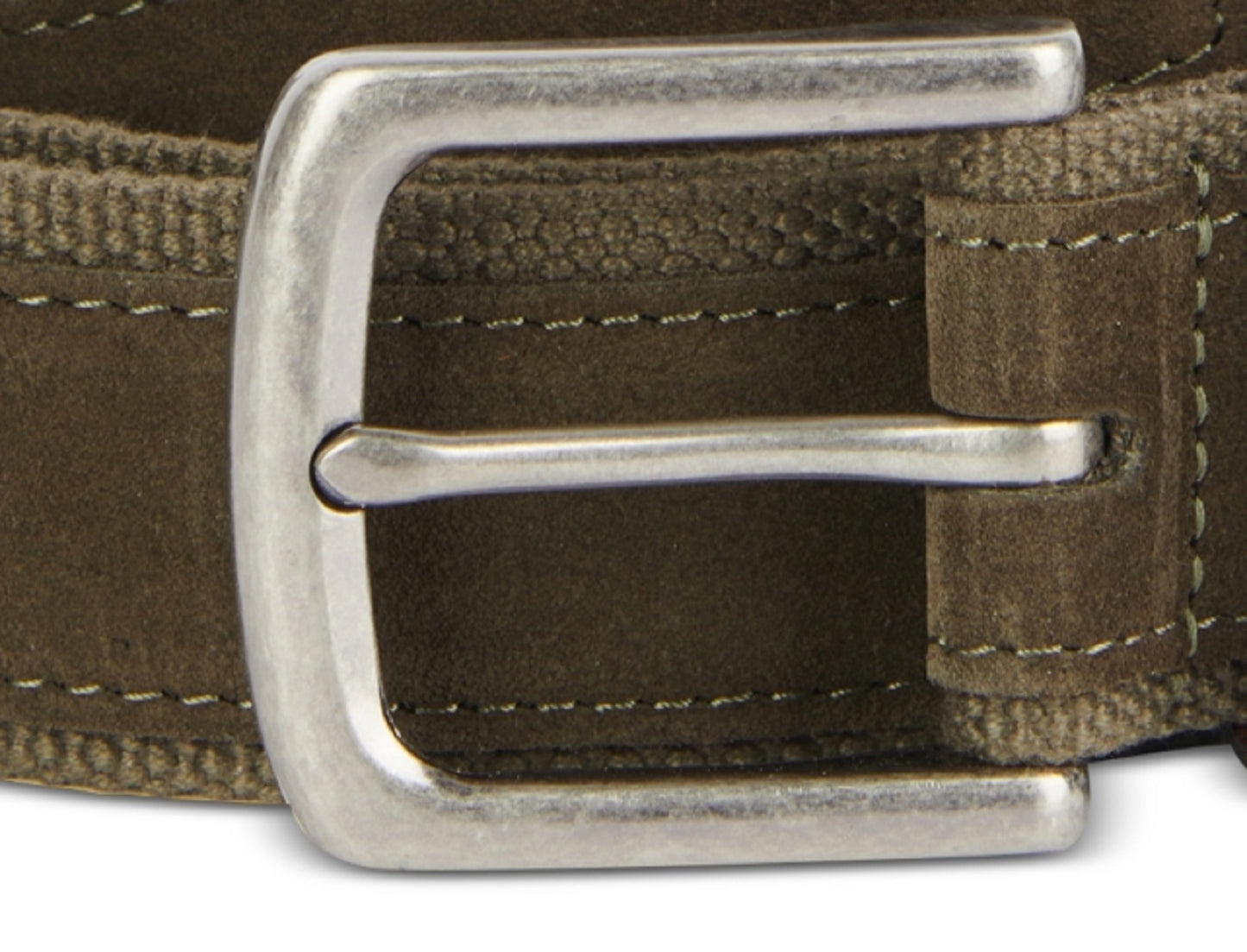 Barbour Men's Padbury Casual Webbing With Tonal Suede Belt Green Size Medium