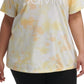Calvin Klein Women's Stretch V Neck Active Wear T-Shirt Orange Size 2X