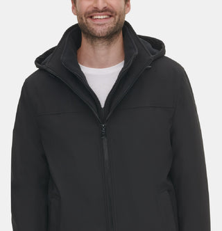 Calvin Klein Men's Infinite Stretch With Polar Fleece Lined Bib Jacket Black Size Medium