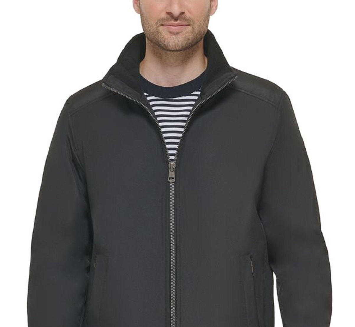 Calvin Klein Men's Classic Midweight Stand Collar Jacket Black Size Medium