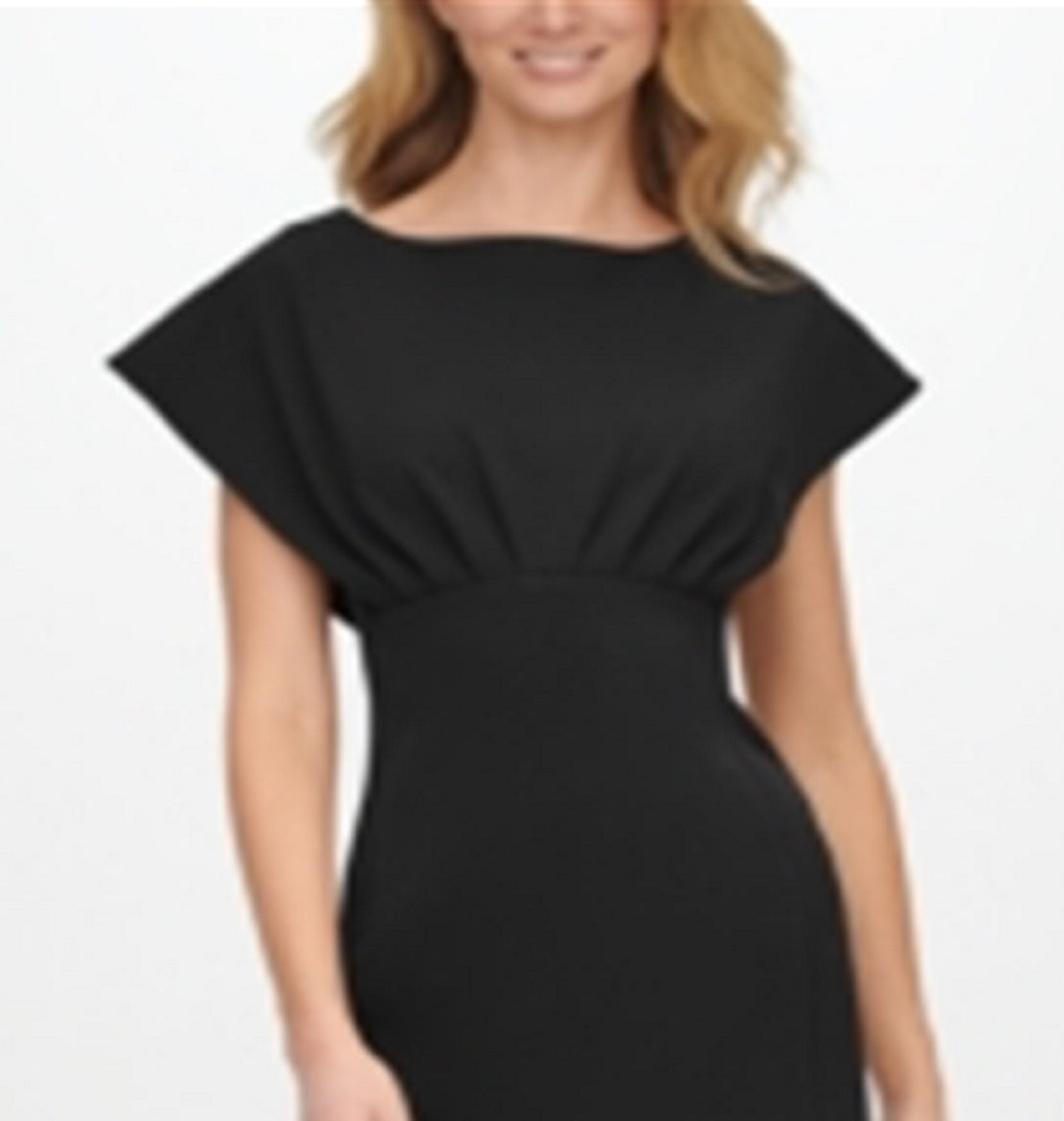 Calvin Klein Women's Scuba Crepe Empire Waist Sheath Dress Black Size 2