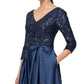 Alex Evenings Women's Sequined Bodice Midi Dress Blue Size 6