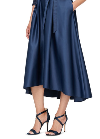 Alex Evenings Women's Sequined Bodice Midi Dress Blue Size 6