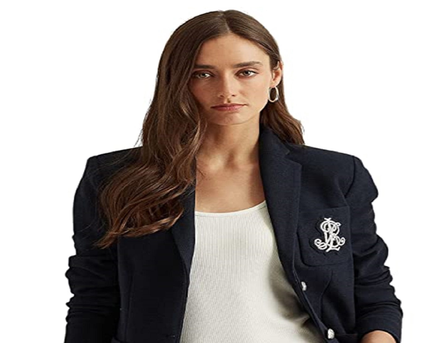 Ralph Lauren Women's Patch Jacquard Blazer Blue Size Small
