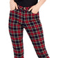 Tommy Hilfiger Women's Tribeca Plaid Print Skinny Pants Blue Size 12