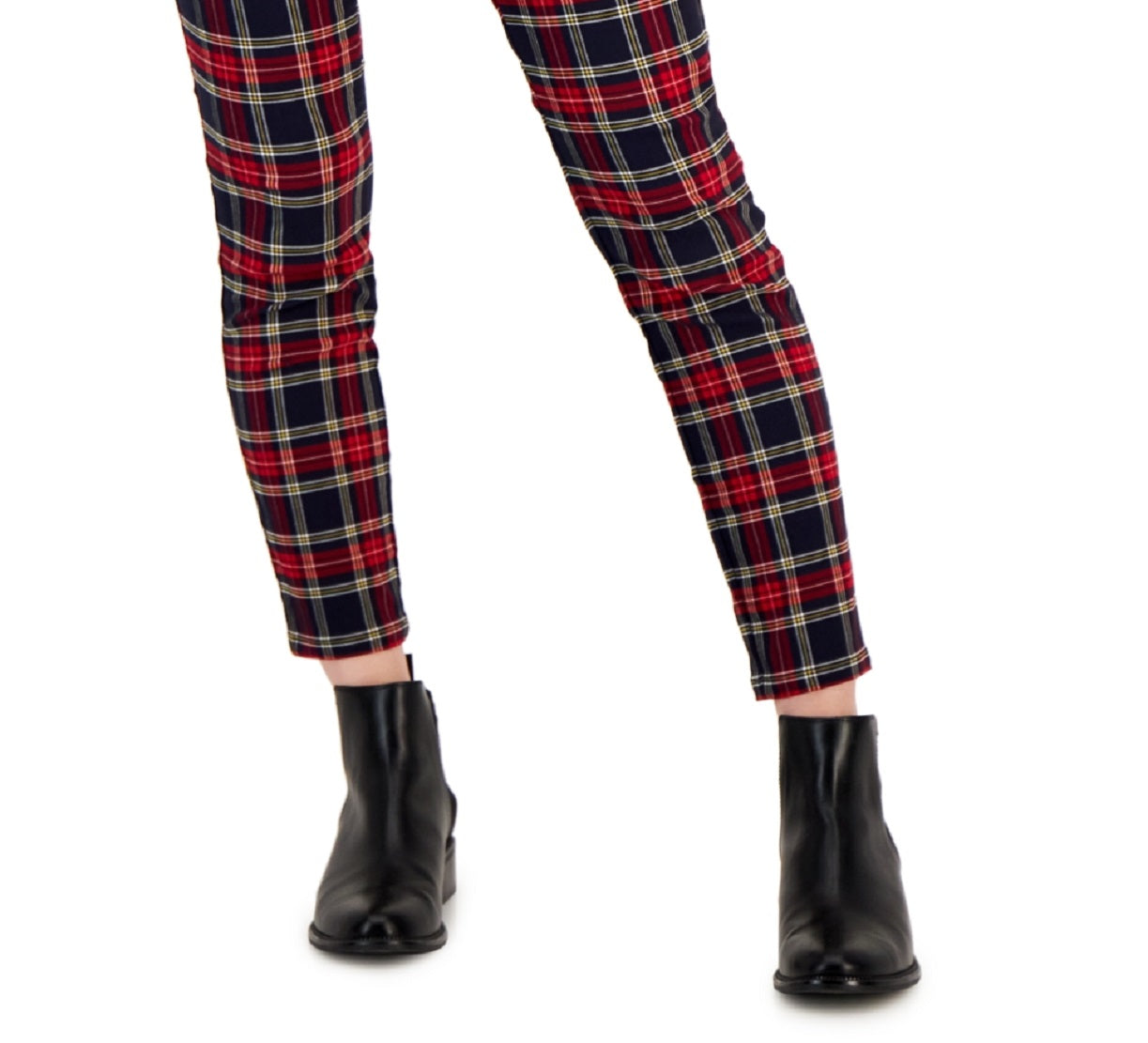 Tommy Hilfiger Women's Tribeca Plaid Print Skinny Pants Blue Size 12