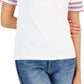 Tommy Hilfiger Women's Cotton Striped Sleeve T-Shirt White Size Small