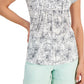Tommy Hilfiger Women's Floral Print Ladder Trim Pintucked Top White Size X-Large