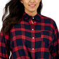Tommy Hilfiger Women's Cotton Plaid Utility Shirt Blue Size 2X