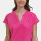 Tommy Hilfiger Women's Split T-Shirt Pink Size Small