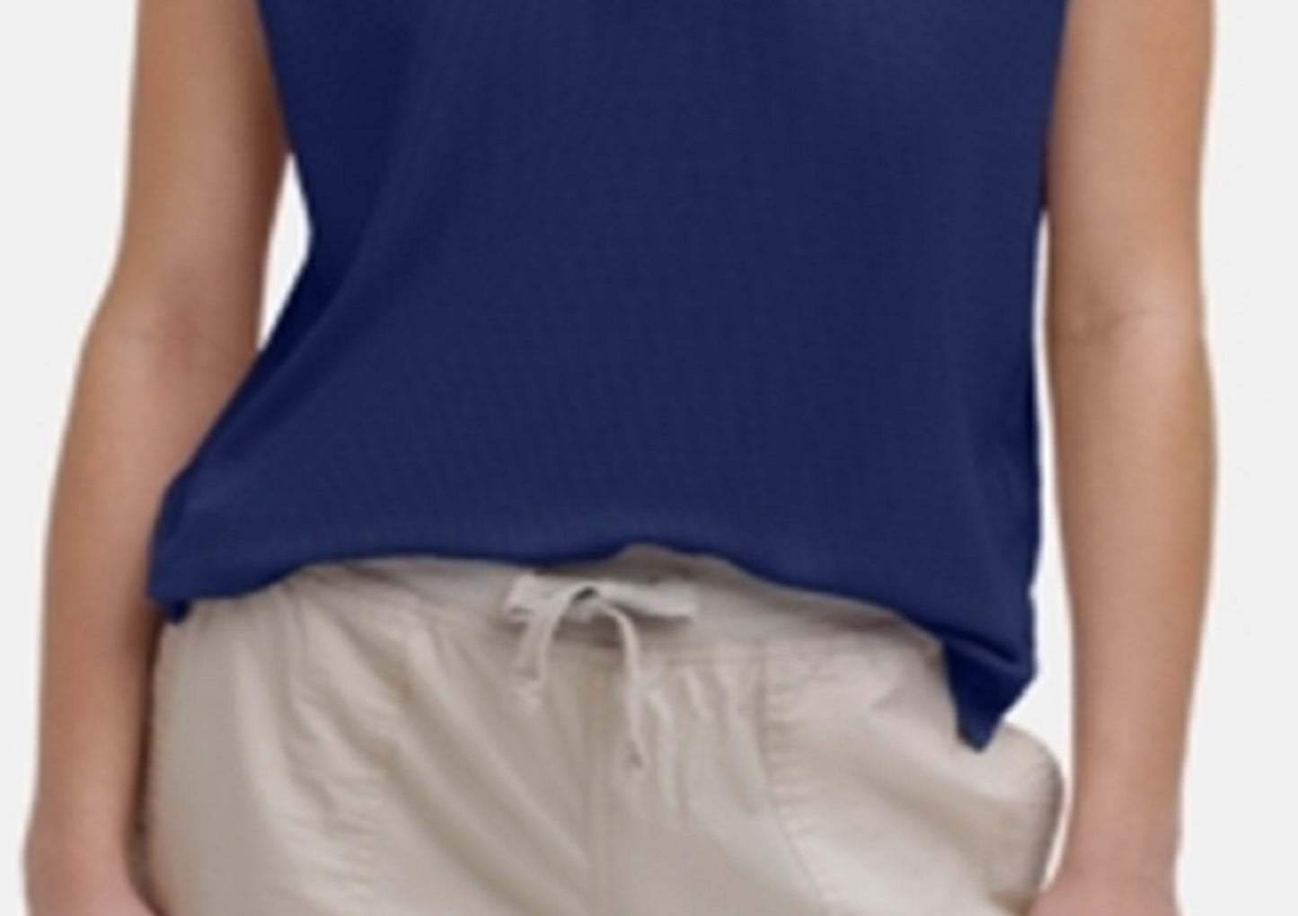 Tommy Hilfiger Women's Waffle Knit T-Shirt Blue Size X-Small