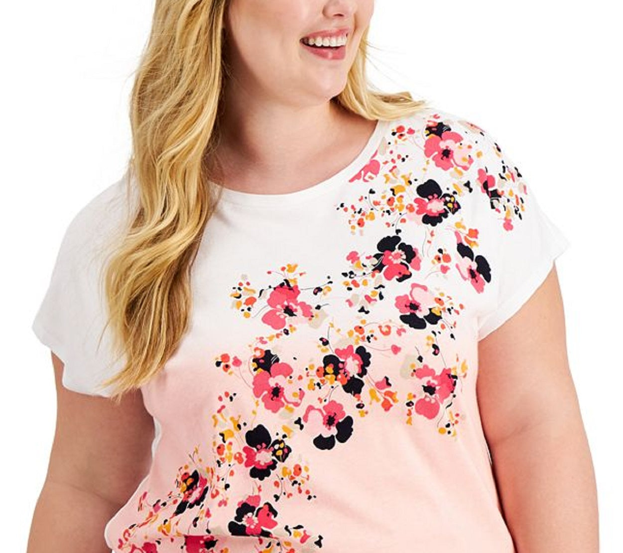 Tommy Hilfiger Women's Clover Print T-Shirt Pink Size 3X