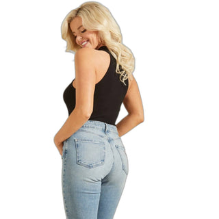 GUESS Women's Halter Ribbed Mock Turtleneck Sweater Black Size Medium