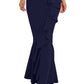 Betsy & Adam Women's Mock Neck Gown Blue Size 14