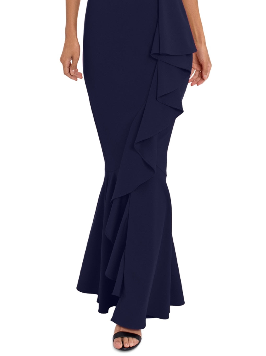 Betsy & Adam Women's Mock Neck Gown Blue Size 14