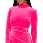 Betsy & Adam Women's Velvet Mock Neck Dress Pink Size 14