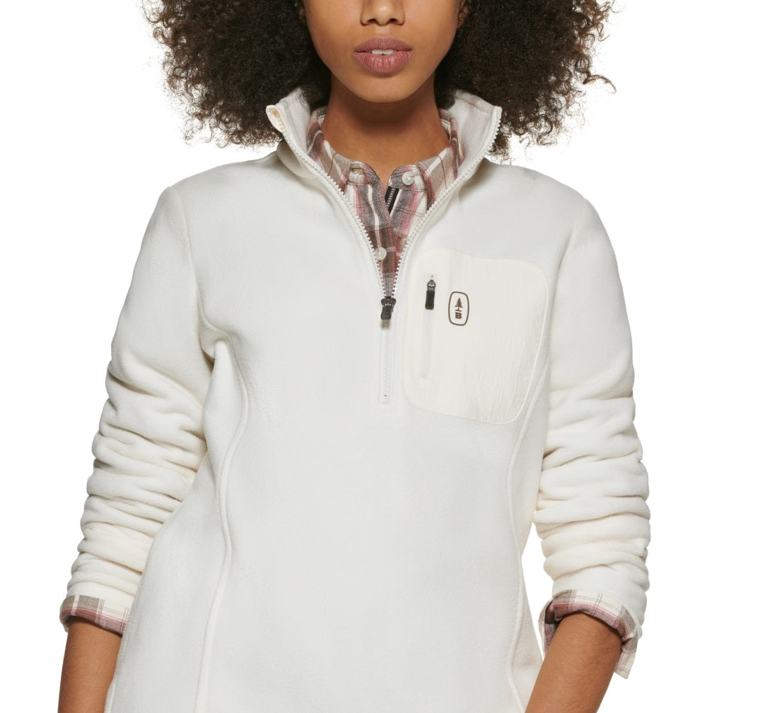 Bass Outdoor Women's Highline Trail Half Zip Fleece Jacket White Size X-Small