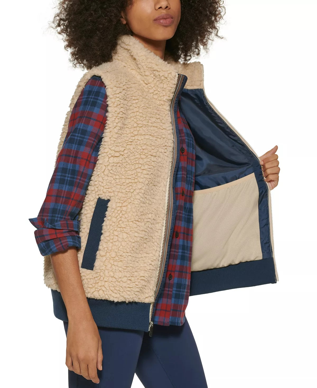 Bass Outdoor Women's Route Hiking Faux Sherpa Vest Brown Size Small