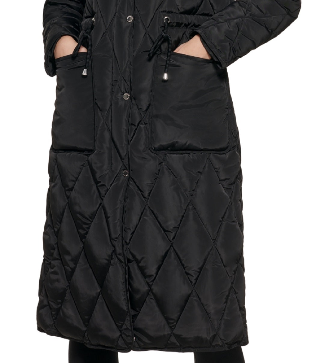 Kenneth Cole Women's Hooded Anorak Coat Black Size Small