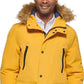 Club Room Men's Parka With A Faux Fur Hood Jacket Yellow Size Small