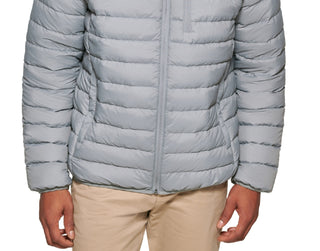 Club Room Men's Down Packable Quilted Puffer Jacket Gray Size Small