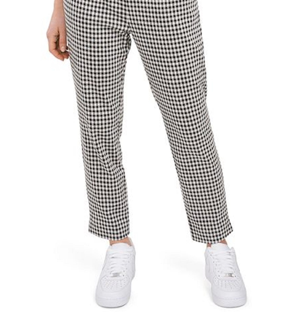 Riley & Rae Women's Rue Gingham Print Pants Gray Size 14