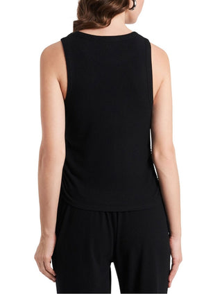 1.STATE Women's Side Seam Ruched Tank Black Size Small