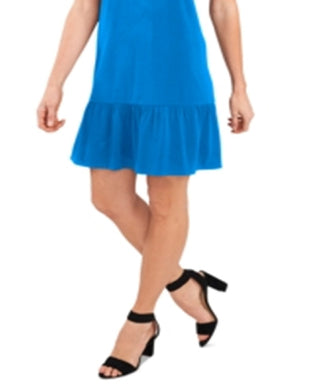 CeCe Women's Flutter Sleeve Short Wear To Work Dress Blue Size Small