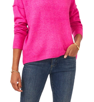 Vince Camuto Women's Center Seam Crewneck Sweater Pink Size X-Large